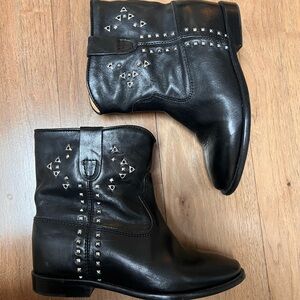 Isabel Marant Black Leather Combat Boots